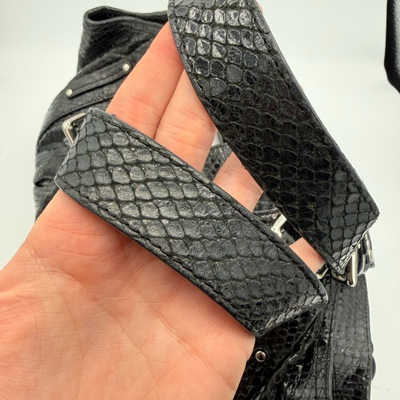 Celine Black Python Embossed Hobo Bag - Picture 10 of 12